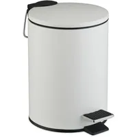 Relaxdays Kosmetikeimer, 3 Liter, Absenkautomatik, entnehmbarer Inneneimer, Metall, Bad