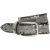 Silbergift Nietengürtel SILBERGIFT, Damen, Gr. 100, grau (taupe), Rindsleder,