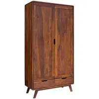 Massivmoebel24 Schrank Sheesham 90x45x180 walnuss lackiert MALMÖ 2 #100