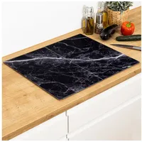 Hi Haushalt International 2er Set Glasschneideplatte Herdabdeckplatten in Marmor