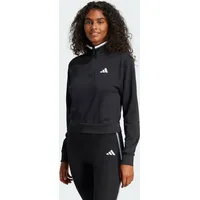 Adidas Essentials Color Pop French Terry Crop Halbreißverschluss-sweatshirt Black