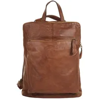 Samantha look Cityrucksack echt Leder, Made in Italy braun