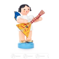 Großhandel Dregeno Engel mit Balalaika stehend, blaue Flügel H=ca