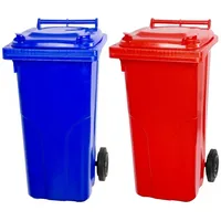 Proregal 2-Rad-Mülltonne MGB HDPE-Kunststoff 120 Liter Blau | Rot