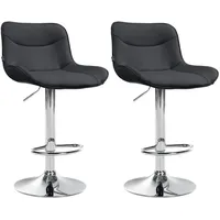 CLP 2er Set Barhocker Vonore Kunstleder schwarz/chrom