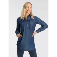Arizona Jeansbluse »Krempelärmel mit Riegel«, im Tunikastil, Gr. 50,