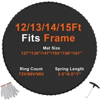 Vevor Ersatz-Trampolinmatte Sprungmatte, Schwarz, 457 cm