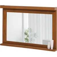 Mendler Teak-Wandspiegel HWC-M87, Bad-/Flurspiegel, Holzrahmen, hochwertiges B-Grade-Teak (Kernholz, 20-30