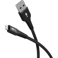Goobay Lightning auf USB-A Supersoftes Textilkabel mit Metallsteckern, 3