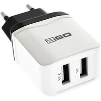 2Go Netz-Ladegerät USB Duo weiß Max 2,1A Strom Verteilung