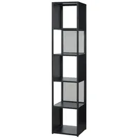 [en.casa] Standregal Finspång 185x38x38 cm Schwarz