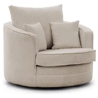 S-style möbel Drehsessel Beige, Boucle-Stoff