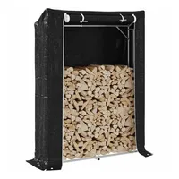 VidaXL Brennholzregal mit Regenschutz 150x40x200 cm Verzinkter Stahl -