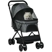 PawHut Hundebuggy Hundewagen für kleine Hunde und Katzen, Haustierwagen