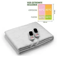 Grafner Wärmeunterbett Polyester 190x140 cm, 4 Heizzonen elektro Heizdecke