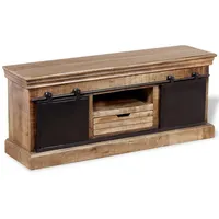 Furnicato TV-Schrank mit 2 Schiebetüren Massivholz Mango 110x30x45 cm