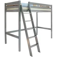 TICAA Hochbett Hochschläfer "Matthias" Kiefer Hellgrau 90x200 cm