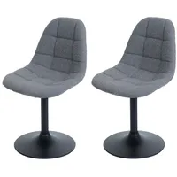 Mendler 2er-Set Esszimmerstuhl HWC-A60, Küchenstuhl Stuhl Drehstuhl, Stahl FSC®