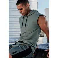 LE JOGGER Kapuzenpullover, mit Druck und Kordelzug, grün,