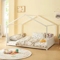 [en.casa] Hausbett Simo 120x200cm Kiefernholz Weiß
