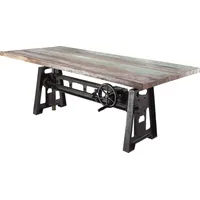 MASSIVMOEBEL24.DE MASSIVMOEBEL24 Esstisch Altholz höhenverstellbar 220x100x75-105 mehrfarbig lackiert INDUSTRIAL