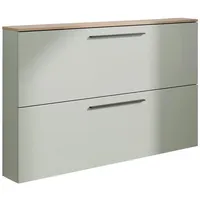 Vito Schuhschrank LISSOME, 140 x 85 cm Taupegrün/Navarra-Eiche-Dekor