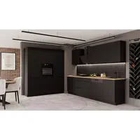 Küchen-Preisbombe Küchenzeile SIENA 280 + 180 cm Schwarz matt