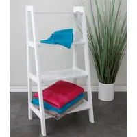 Buri Leiterregal weiß Handtuchregal Badezimmerregal Regal Blumentreppe Blumenständer