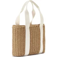 VIVANCE Shopper »Strandtasche«, Schultertasche,Korbtasche,Tragetasche,Bast-Optik VEGAN beige