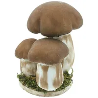 Dekoleidenschaft Dekofigur Steinpilz "Trio" 16 cm hoch, samtiger Bezug,