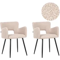 Beliani Esszimmerstuhl SANILAC Bouclé Beige
