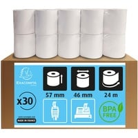 Exacompta 40915E 30er Pack Thermopapierrollen 1-lagig Breite: 57mm, Länge: