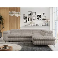 MKS Meble Ecksofa L-Form mit Schlaffunktion und Bettkasten, Schlafsofa