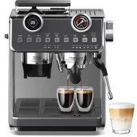 Iceagle EM653-2800W schwarz mit Siebträger und Milchaufschäumdüse