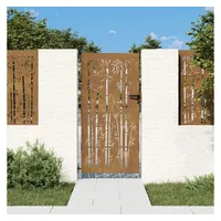 VidaXL Gartentor 85x200 cm Cortenstahl Bambus-Design