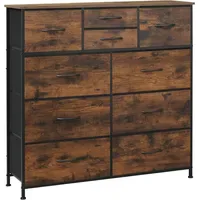 Woltu Kommode mit 10 Schubladen aus Stoff, Sideboard Wohnzimmer,