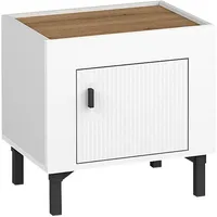 Mirjan24 Nachttisch, Weiß, Holzwerkstoff, Rechteckig, 48x45x36 cm, Schlafzimmer, Nachttische