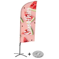 Showdown Displays Beachflag Alu Wind Komplett-Set Smoothies Wassermelone Kreuzständer