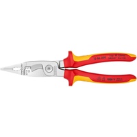 Knipex Elektro-Installationszange auf SB-Karte verchromt isoliert mit Mehrkomponenten-Hüllen, VDE-geprüft