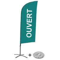 Showdown Displays Beachflag - Komplett-Set - Geöffnet - Französisch