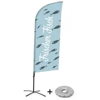 Showdown Displays Beachflag Alu Wind Komplett-Set Frischer Fisch Deutsch