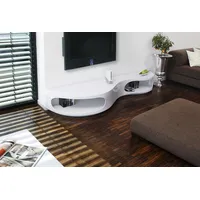 SalesFever Livetastic Lowboard, Weiß Hochglanz Holzwerkstoff, 200x30x50 cm stehend,