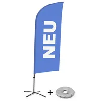 Showdown Displays Beachflag Alu Wind Komplett-Set Neu Blau Deutsch