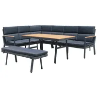 Gardissimo Dining-Ecklounge "Nabari" inkl. Ecksofa, Bank, und Kissen
