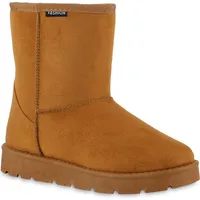 VAN HILL Damen Winter Boots Flach Profilsohle Schuhe 216557