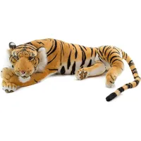 Brubaker Tiger Kuscheltier Braun 60 cm - liegend lebensecht