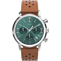 Timex Herren Chronograph Uhr mit Leder Armband Marlin
