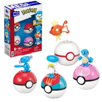 MEGA Pokémon Actionfigur Bauspielzeug-Set, Wasser-Typ Trainerteam mit 79 Teilen,