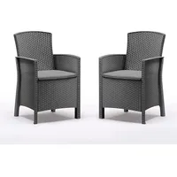 BICA Poltrona 2er Set Lido Gastro Sessel inkl. Sitzkissen,