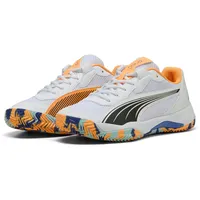 Puma Nova Court Padelschuhe 02 white/black/vivid blue/heat fire 42